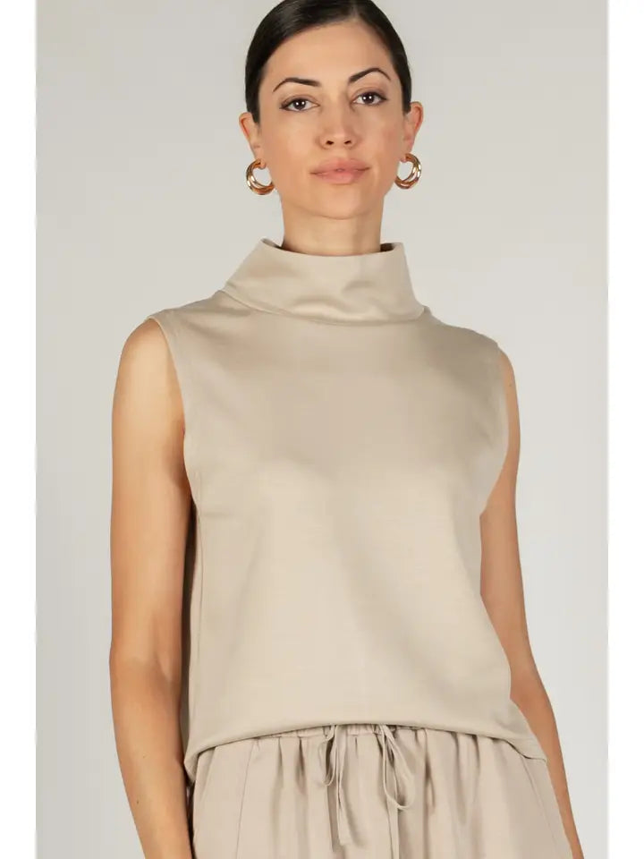 Scuba Turtleneck Top - Sleeveless